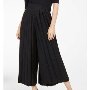 Massimo Dutti Plisse Wide-Leg Pleated high rise cropped pant